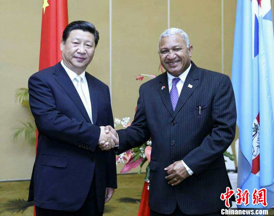 習(xí)近平同斐濟(jì)總理會(huì)談